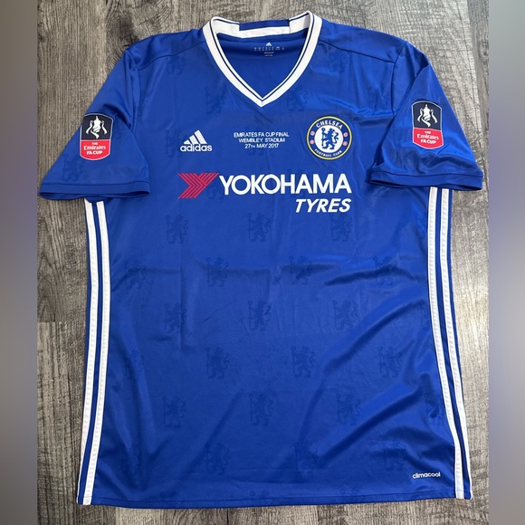 Eden Hazard Chelsea FC Jersey Adidas 2016/17 FA Cup Final...